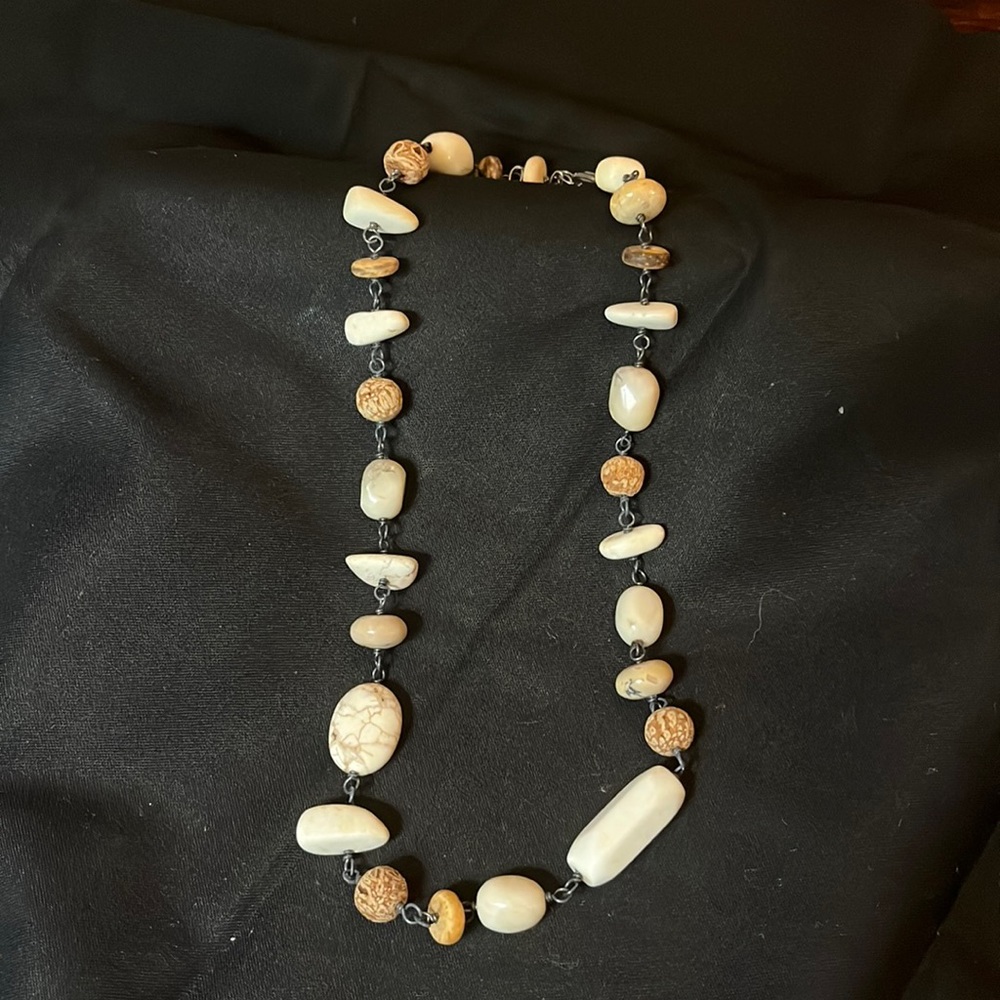 Silver and stone necklace
